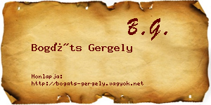 Bogáts Gergely névjegykártya